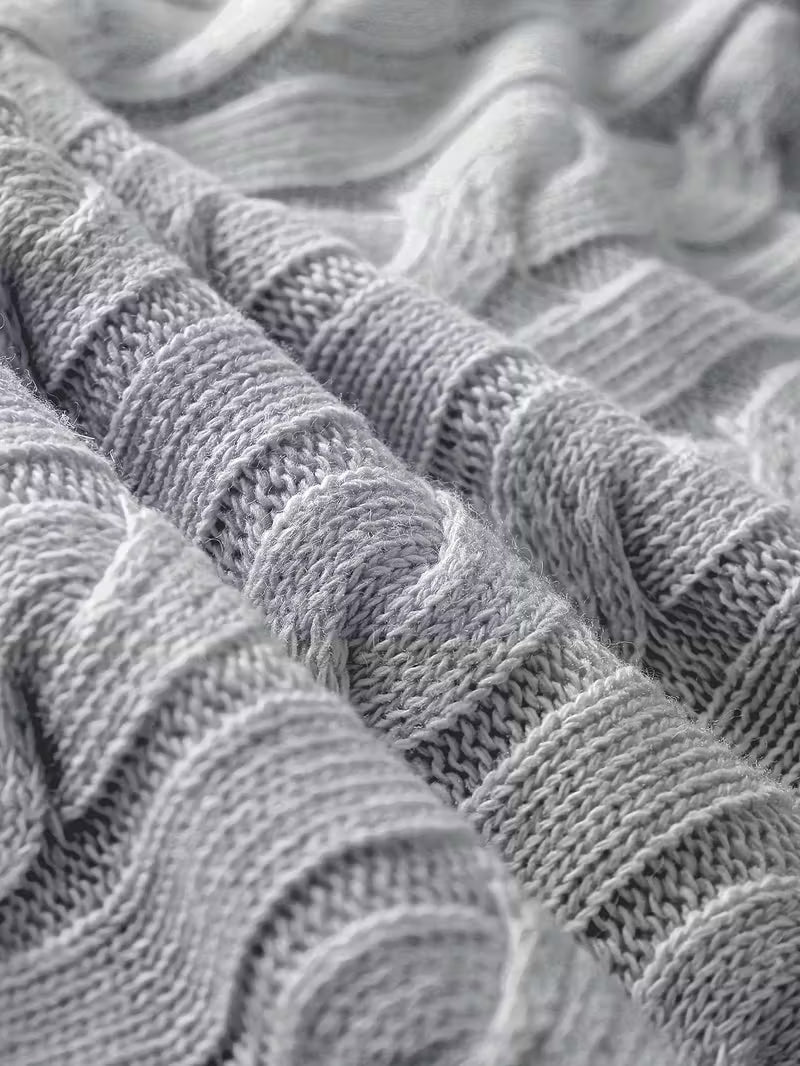 Solid Hue Zip-Up Knit Pullover