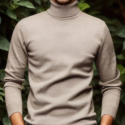 Solid Color Turn- Collar Pullover Knit Sweater