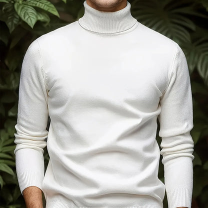 Solid Color Turn- Collar Pullover Knit Sweater