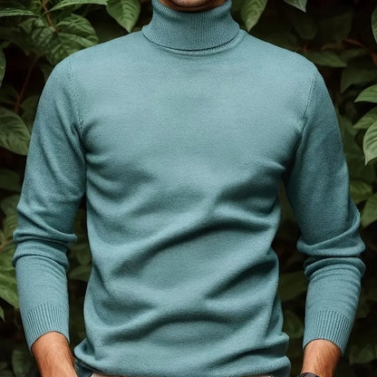 Solid Color Turn- Collar Pullover Knit Sweater