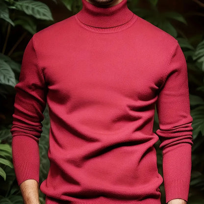 Solid Color Turn- Collar Pullover Knit Sweater