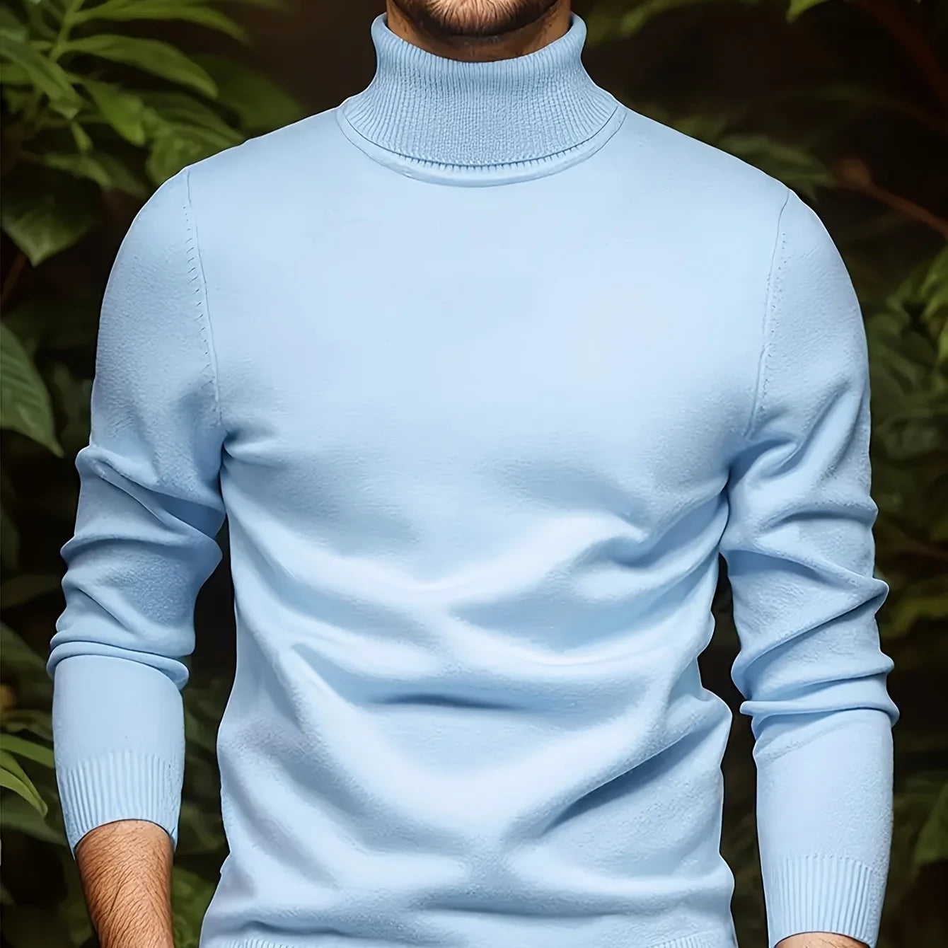 Solid Color Turn- Collar Pullover Knit Sweater