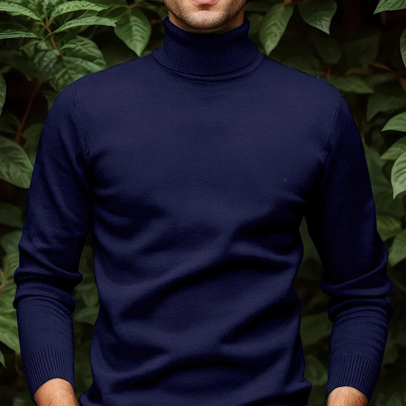 Solid Color Turn- Collar Pullover Knit Sweater