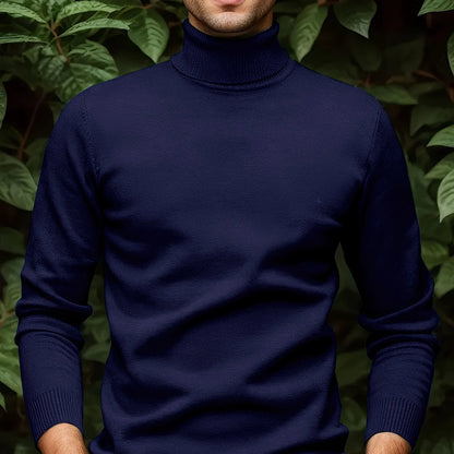 Solid Color Turn- Collar Pullover Knit Sweater