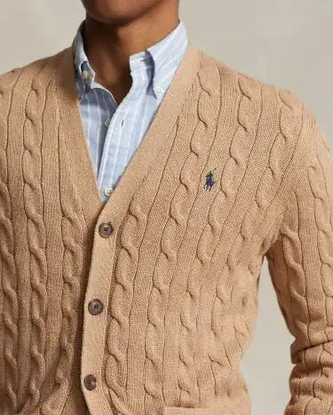 Cable-Knit Wool-Cashmere Cardigan