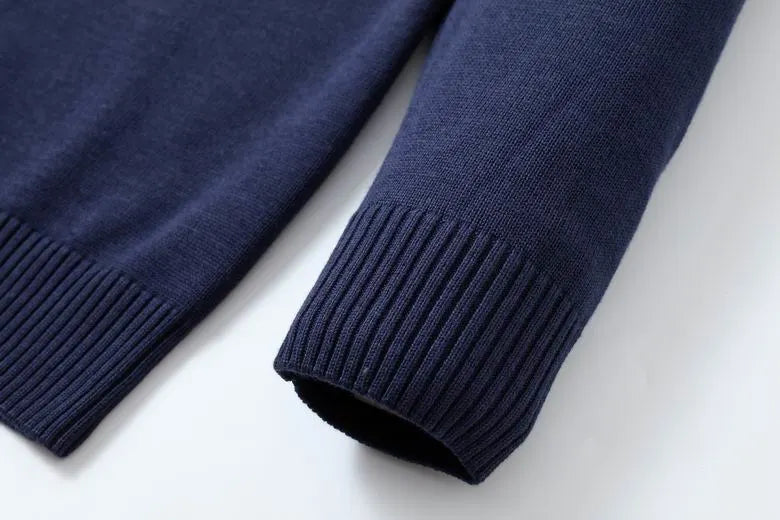 Bear-Embroidered Wool Cardigan