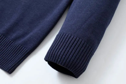 Bear-Embroidered Wool Cardigan