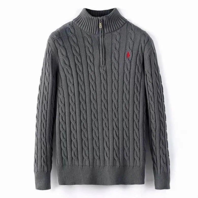 Cable-Knit Wool-Cashmere Quarter-Zip Jumper