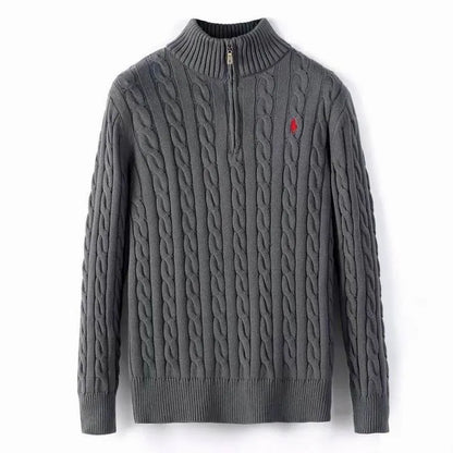 Cable-Knit Wool-Cashmere Quarter-Zip Jumper