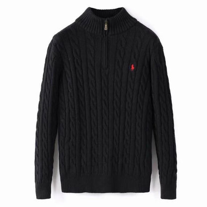 Cable-Knit Wool-Cashmere Quarter-Zip Jumper