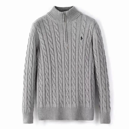 Cable-Knit Wool-Cashmere Quarter-Zip Jumper
