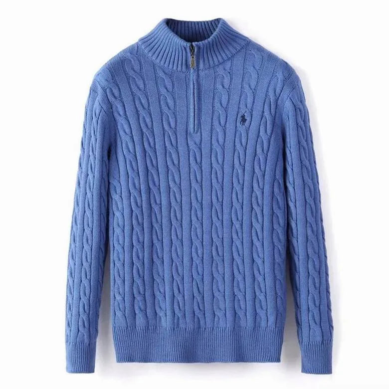 Cable-Knit Wool-Cashmere Quarter-Zip Jumper