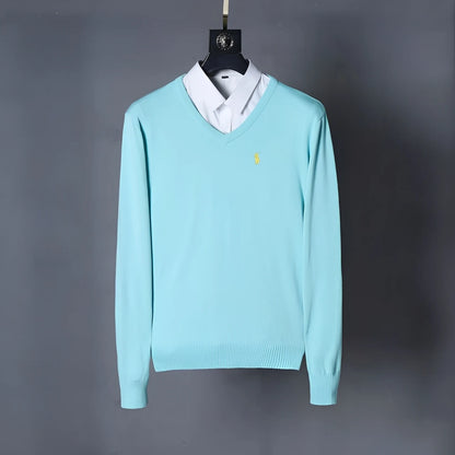 Fit Cotton V-Neck Jumper