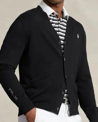 Wool V-Neck Letter Cardigan