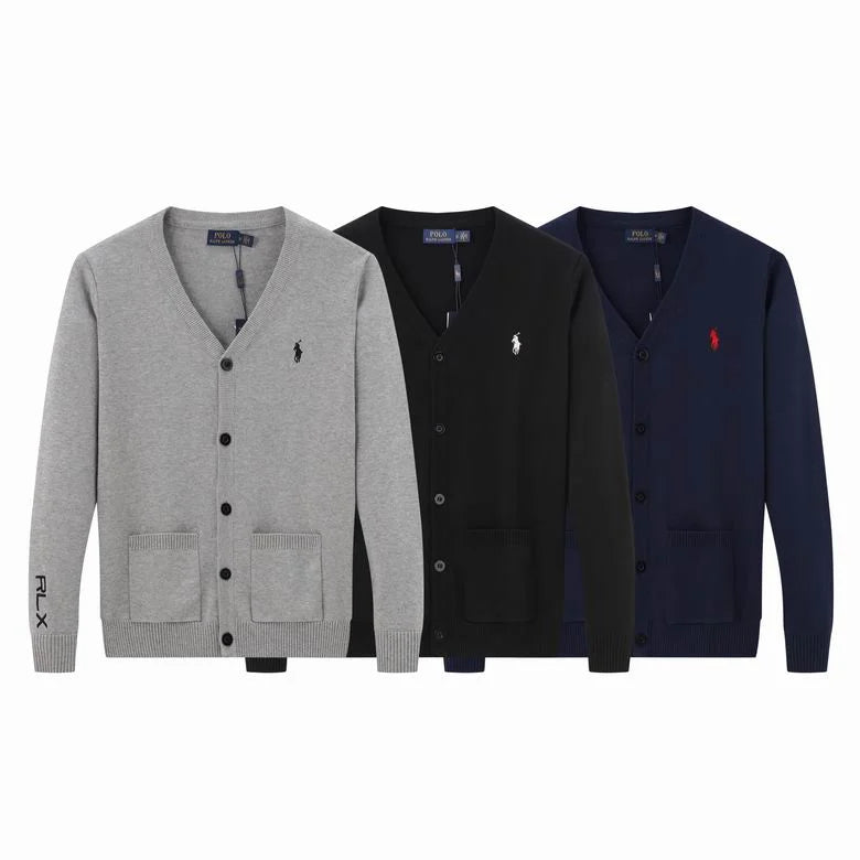 Wool V-Neck Letter Cardigan