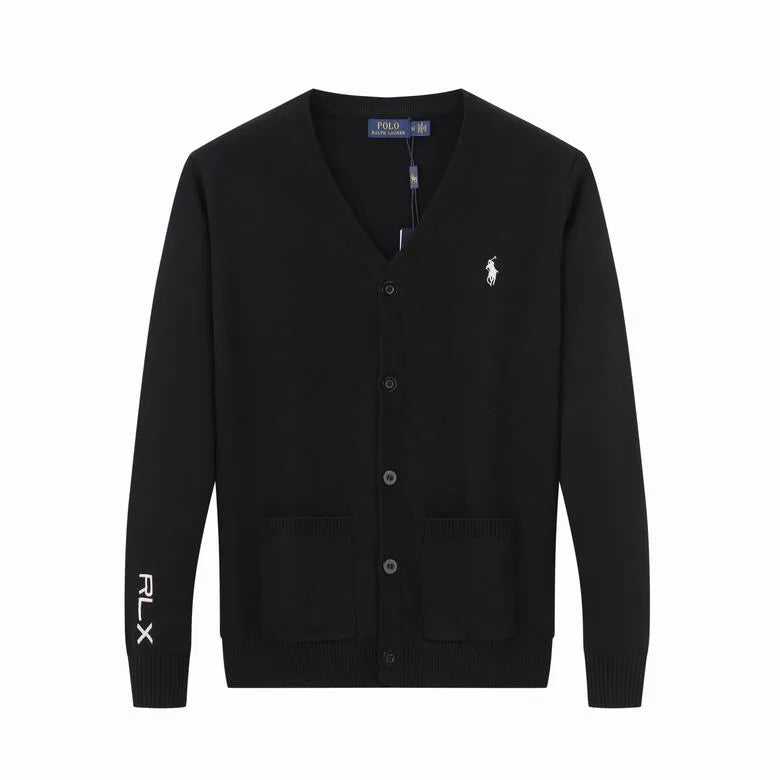 Wool V-Neck Letter Cardigan