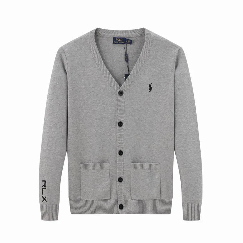 Wool V-Neck Letter Cardigan