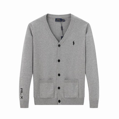 Wool V-Neck Letter Cardigan