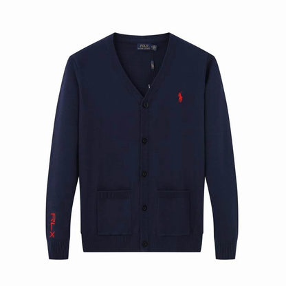 Wool V-Neck Letter Cardigan