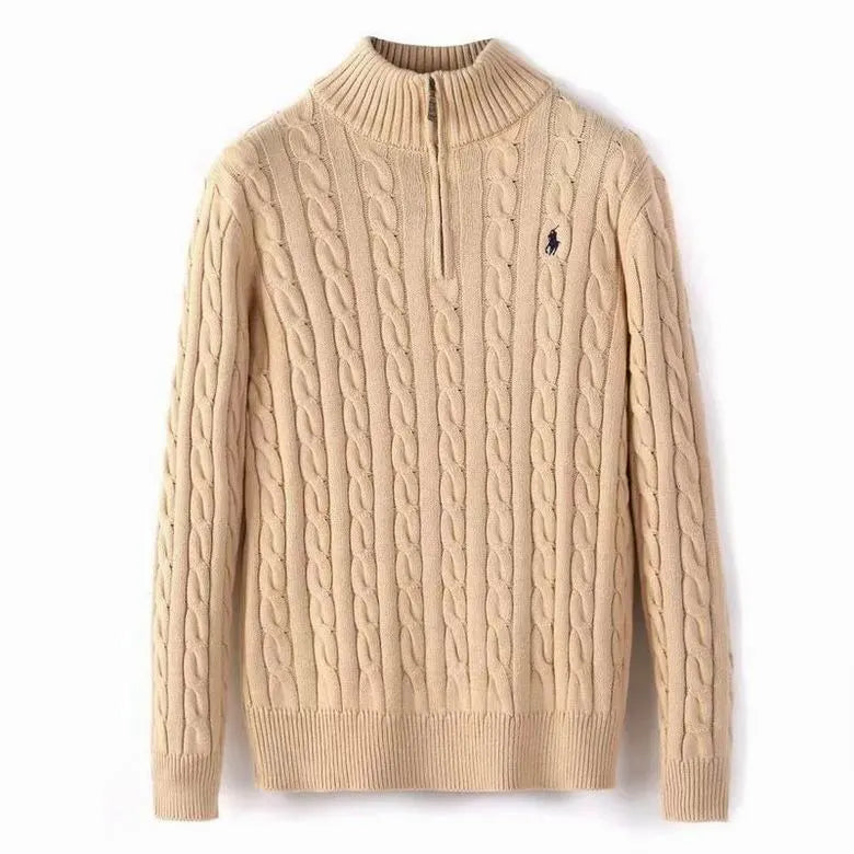 Cable-Knit Wool-Cashmere Quarter-Zip Jumper