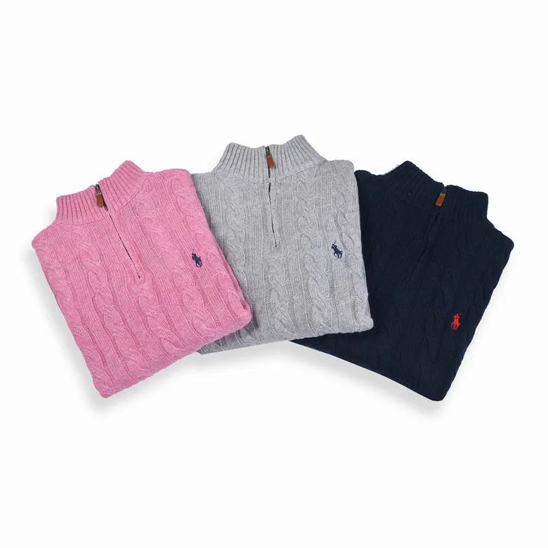 New Cable-Knit Quarter-Zip Jumper