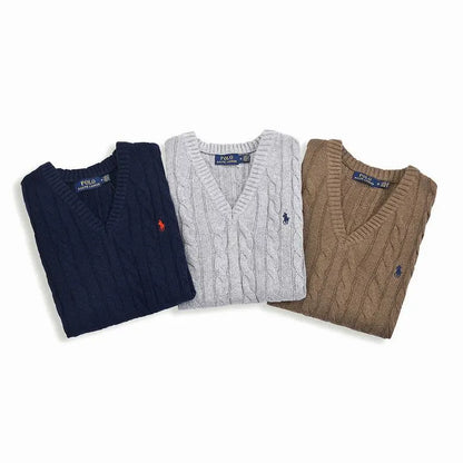 Cable-Knit Cotton Sleeveless Jumper