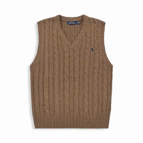 Cable-Knit Cotton Sleeveless Jumper