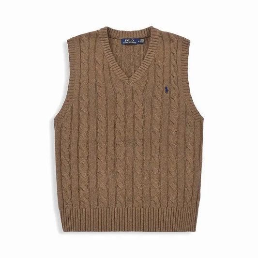Cable-Knit Cotton Sleeveless Jumper