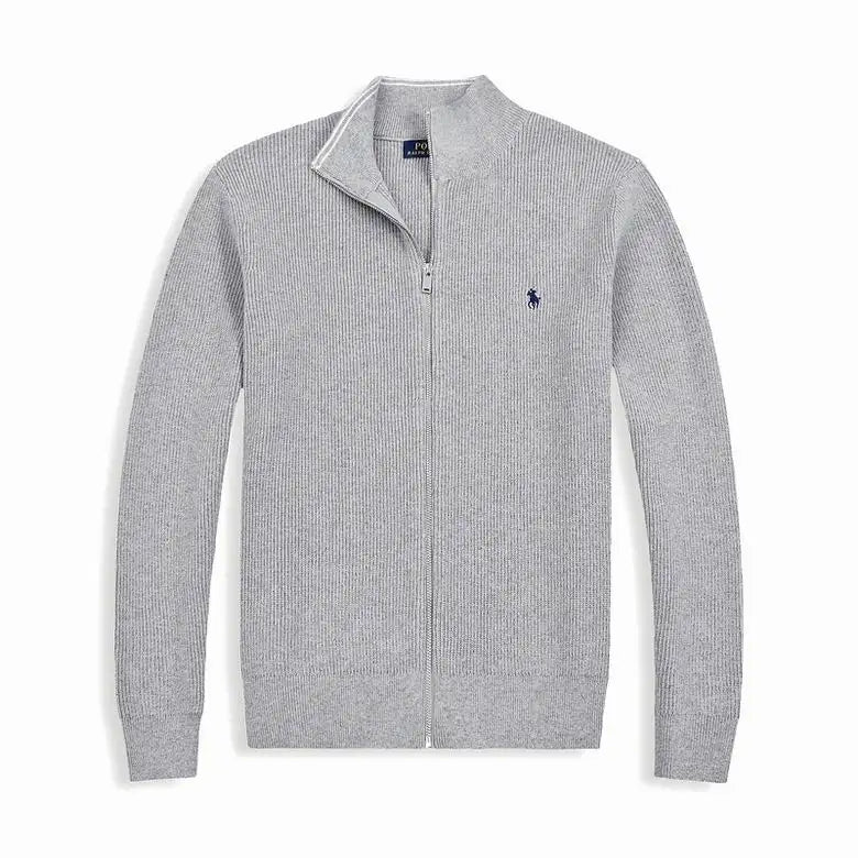 Ribbed Cable Quarter-Zip Jumper