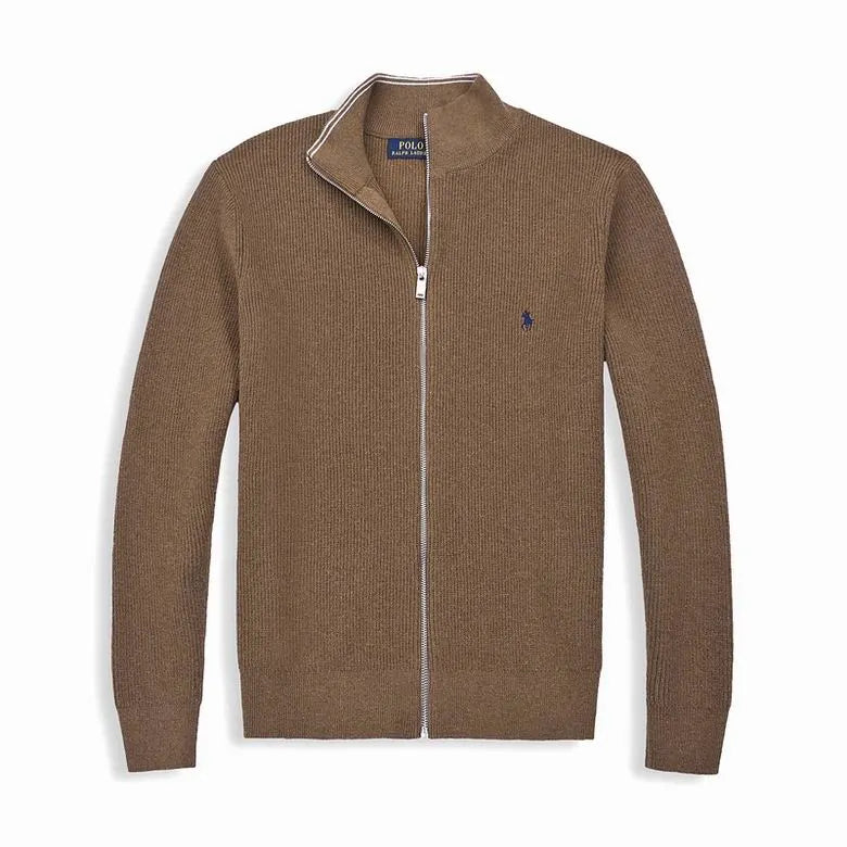 Ribbed Cable Quarter-Zip Jumper