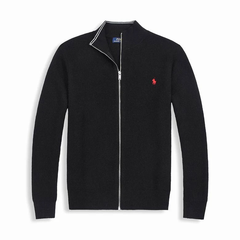 Ribbed Cable Quarter-Zip Jumper