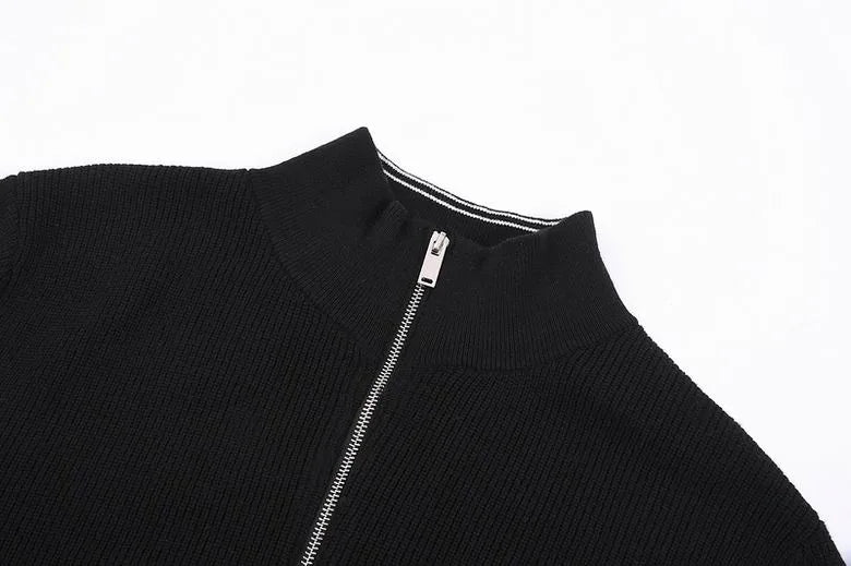 Ribbed Cable Quarter-Zip Jumper