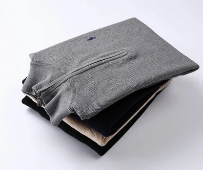 New Textured Cable Quarter-Zip Jumper