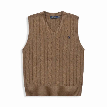 Cable-Knit Cotton Sleeveless Jumper