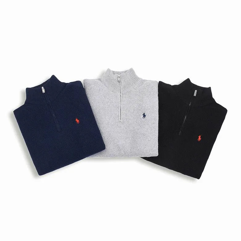 Textured Cable Quarter-Zip Jumper