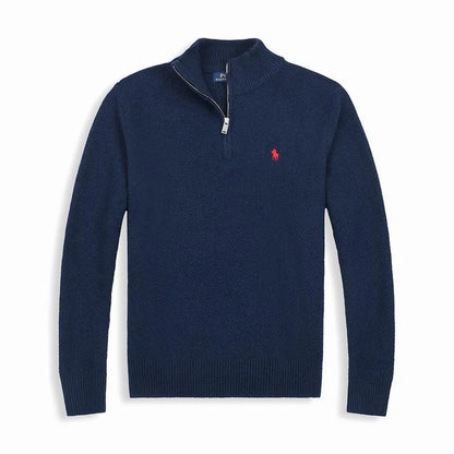 Textured Cable Quarter-Zip Jumper