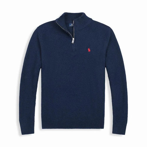 Textured Cable Quarter-Zip Jumper