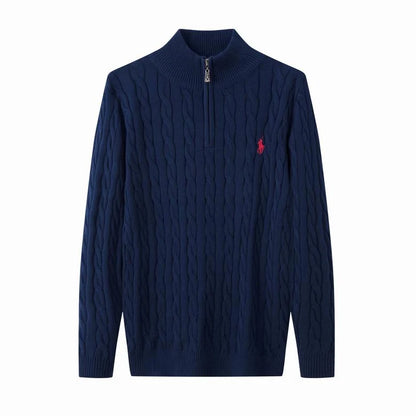 Cable-Knit Cotton Quarter-Zip Jumper