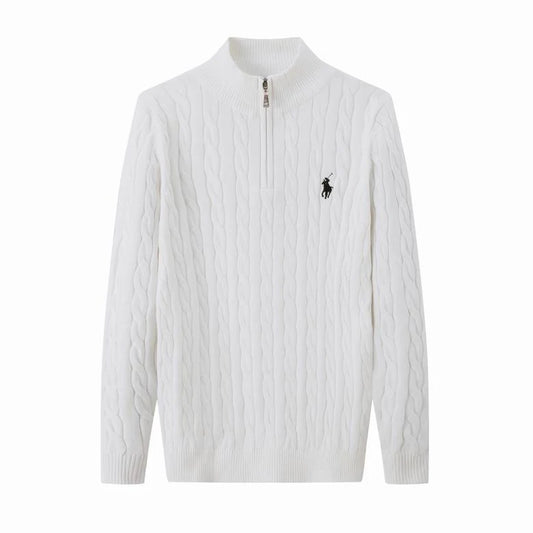 Cable-Knit Cotton Quarter-Zip Jumper