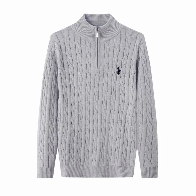 Cable-Knit Cotton Quarter-Zip Jumper