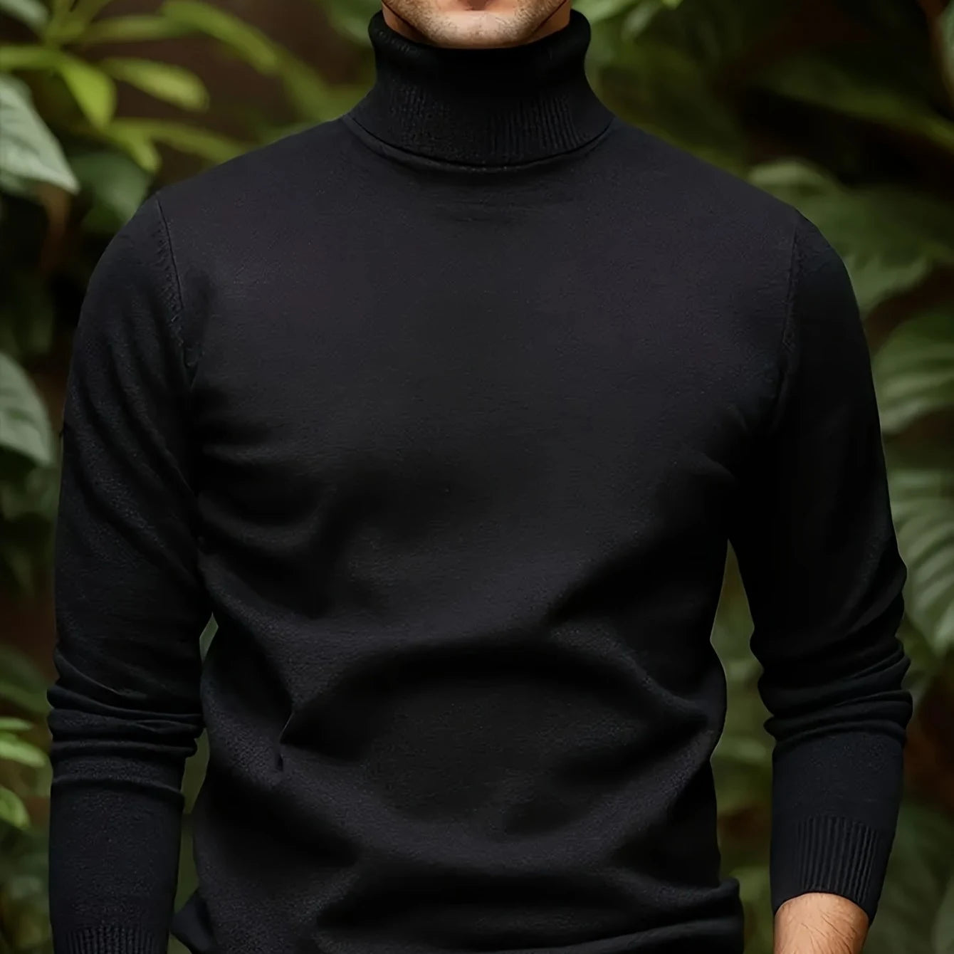 Solid Color Turn- Collar Pullover Knit Sweater