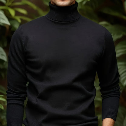 Solid Color Turn- Collar Pullover Knit Sweater