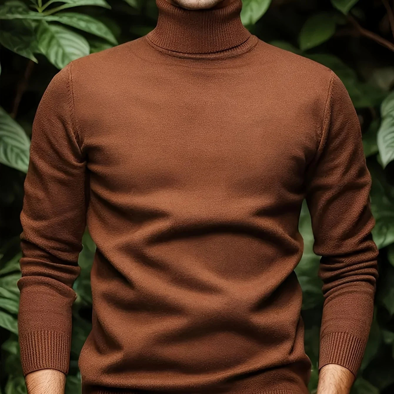 Solid Color Turn- Collar Pullover Knit Sweater